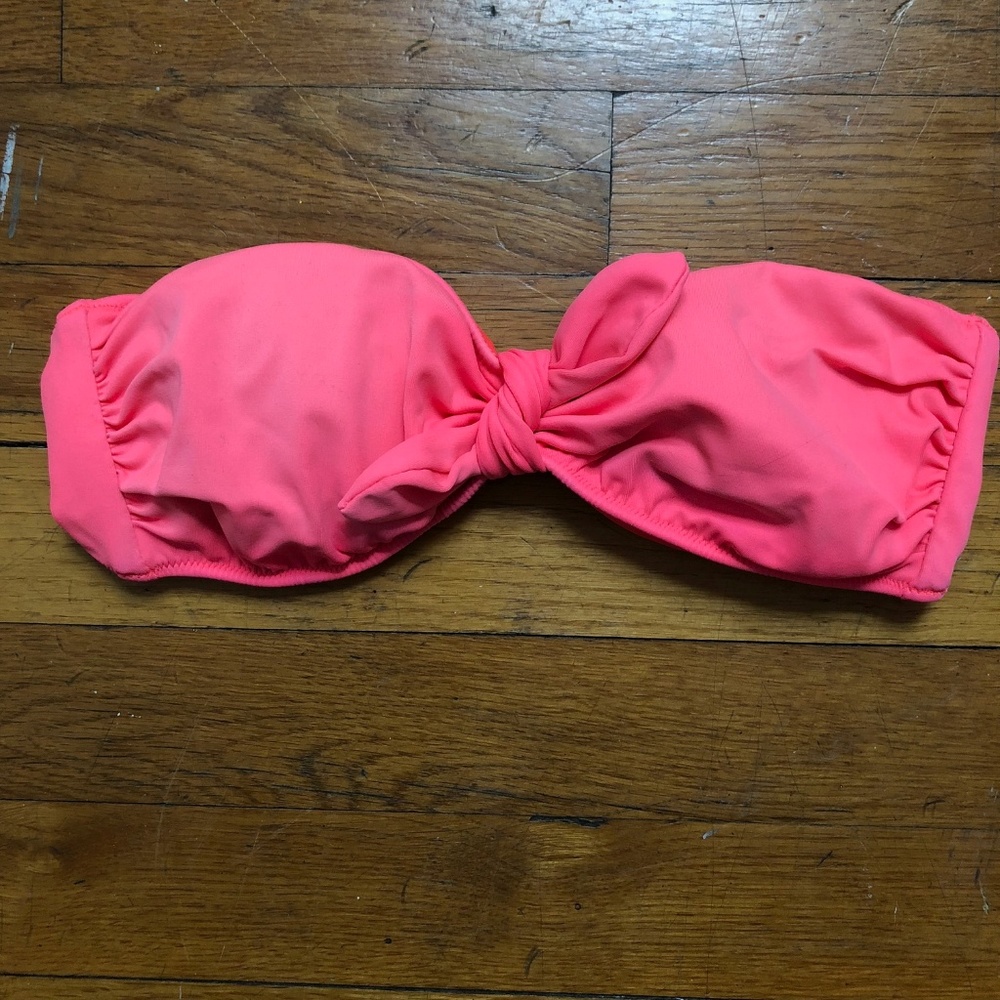 Victoria Secret Hot Pink Knot Front Swim Top - XS
